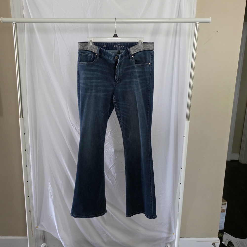White House Black Market Dark Blue Flare Jeans